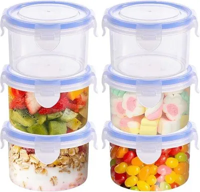 Productafbeelding van Luchtdichte Voedselcontainers - Transparant - 300 ml - Herbruikbaar Kunststof - Voor Maaltijdpreparatie en n