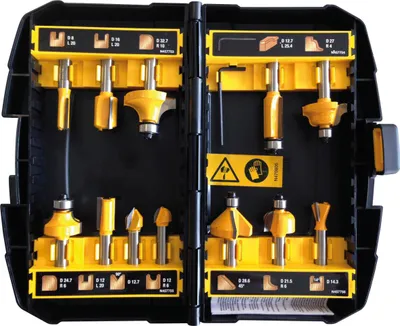 Produktbild von DEWALT Fräserset - 12-teilig für Oberfräsen - DT90016