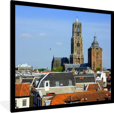Produktbild von MuchoWow® Gerahmtes Poster Stadt - Utrecht - Domturm 40x40 cm - Poster mit Schwarzem Bilderrahmen Wandposter Rahmen Foto Bilder - Mit Rahmen - Wanddekoration Schlafzimmer