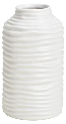 Image de Vase en céramique strié blanc
