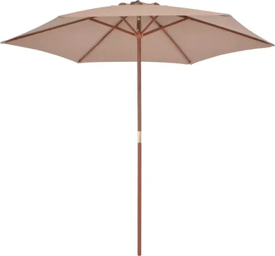 Obrázek produktu pro vidaXL Slunečník s dřevěným stožárem 270 cm Taupe