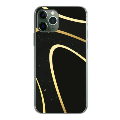 Produktbild von MuchoWow® Handyhülle Schutzhülle Hülle für iPhone 11 Pro Goldene Wellen auf schwarzem Hintergrund Silikon Softcase Handy Hülle - Handy