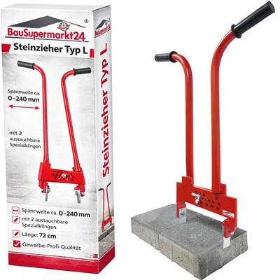 Produktbild von Steinzieher Pflasterzieher Steinausheber Steinheber Typ L 0–240 mm Steingreifer GaLaBau Werkzeug