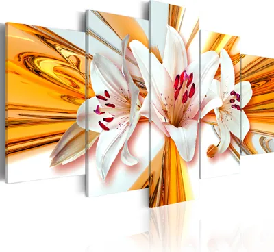 Produktbild von Wandbilder Blumen 100x50 cm 5 tlg – Moderne Leinwandbilder, Leinwanddruck, Wanddeko Schlafzimmer, Leinwandbilder, Bilder Wohnzimmer 051404