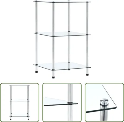 Immagine prodotto di The Living Store Regal mit 3 Ablagen Transparent 40x40x67 cm Hartglas