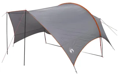Image de vidaXL Bâche de camping imperméable, grise et orange, 550 x 400 x 230 cm