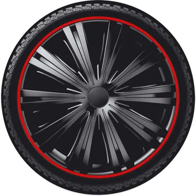Obrázok produktu pre AutoStyle kryty nábojov Giga 15 palcov ABS čierna / červená sada 4 ks