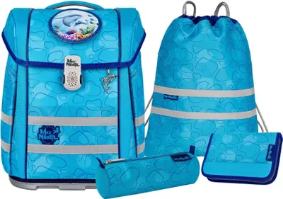 Produktbild von McNeill Schulranzen Ergo Perfecto Schoolbag Set 5-teilig Bubble hellblau
