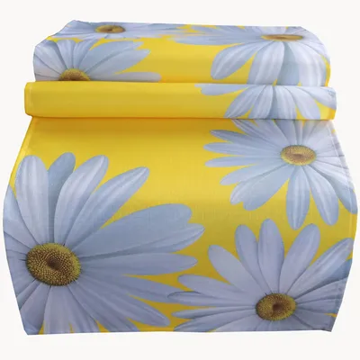 Produktbild von Tischläufer 40x140 cm Gelb Tischdecke modern Margeriten Frühling Sommer Garten
