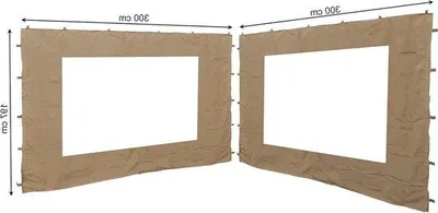 Zdjęcie produktu dla Panele boczne z oknem PVC do pawilonu - odporne na warunki atmosferyczne - 2 sztuki - piasek