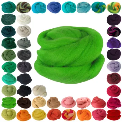 Produktbild von 25g Filzwolle Märchenwolle Nassfilzen Trockenfilzen, unterschiedliche Farben, Farbe:neongrün
