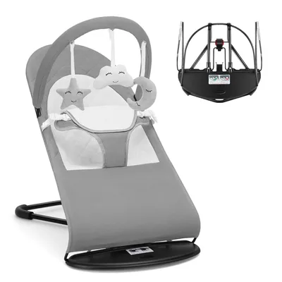 Produktbild von Babywippe Babyschaukel Baby Bouncer Spielbügel mit 3 Spielzeuge 0–6 Monate bis zu 9 kg Ergonomisch Höhenverstellbar mit Spielbogen