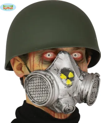 Produktbild von Gas-Maske Zombie-Apokalypse Halloween-Maske silber - Einheitsgröße