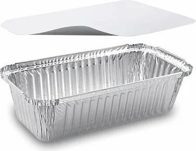 Produktbild von 50x Alu-Servierschalen Menüschale inkl Deckel 900ml 218x114x54mm