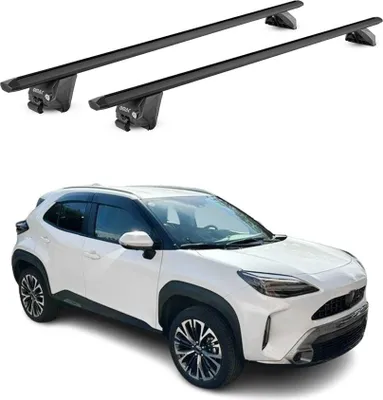 Image de Barres de toit transversales pour Toyota Yaris Cross 2020-2025 Alu Noir 2x ABE