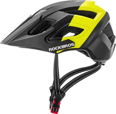 Produktbild von ROCKBROS Schutzhelm Fahrradhelm Sport Helm Sicherheit Erwachsene Einstellbar, 58-62CM, Schwarz-Gelb