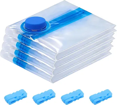 Produktbild von Vakuumbeutel 4 Stück Vakuumbeutel für Kleidung, 50 x 30 cm, kleine Reise-Kompressionsbeutel, Vakuum-Aufbewahrungsbeutel für Kleidung, Vakuumbeutel für