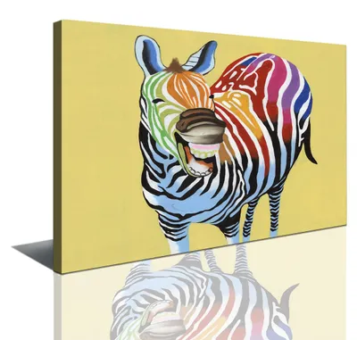 Produktbild von 4003 Leinwandbild Buntes Lachen Zebra 80x60 cm