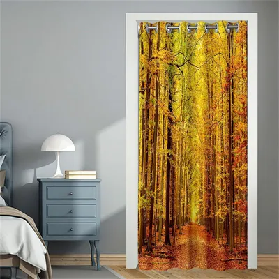 Produktbild von Blackout Vorhang mit Ösen 167x228cm Herbst A Verdunkelung Raumteiler Thermo Türvorhang Winddicht Schallschutz Polyesterfaser