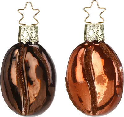 Produktbild von Christbaumschmuck Kaffeebohne Glas 5cm braun 1 Stück sortiert