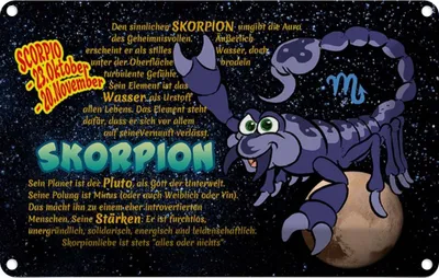 Produktbild von vianmo Blechschild 20x30 cm Sternzeichen Skorpion Planet Stärke Dekoration Astrologie
