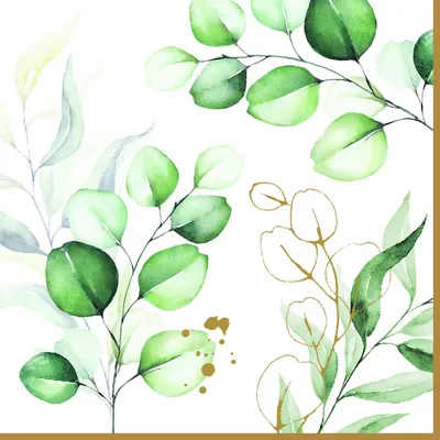 Produktbild von 20 Servietten Botanique - Eukalyptusblätter 33x33cm