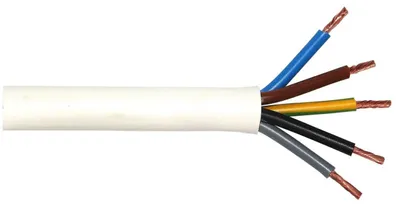 Produktbild von Herdanschlusskabel H05VV-F 5 x 2,5 - 3 Meter, weiß