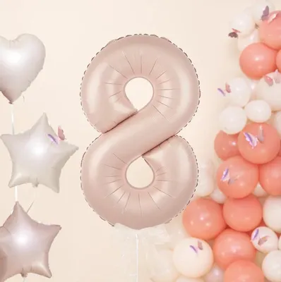 Obrázok produktu pre Fóliový balón číslo 8 karamelový 100 cm