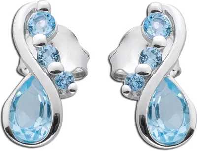 Produktbild von Blautopas Ohrstecker Sterling Silber 925 Natur Edelsteine