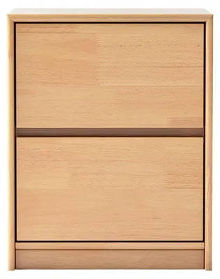 Nachtkästchen aus Massivholz, 2 Schubladen, 40x35x50 cm, natur