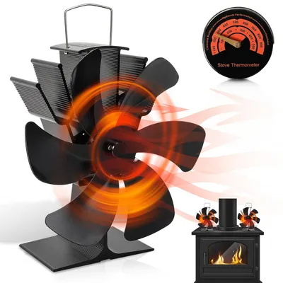 Productafbeelding van Kachelventilator - Haardventilator - Houtkachelventilator - Warmteventilator - 6 Bladen - Energiezuinig - Stil