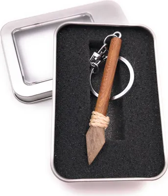 Produktbild von Schlüsselanhänger Holz Speer Stangenwaffe Waffe Wurfgeschoss Anhänger in Geschenkbox
