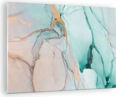 Produktbild von Bilder auf glas - Einteilig - Marmor Abstraktion Türkis - 70x50cm - Glasbilder - Wandbilder - Bilder - zum Aufhängen bereit - Wanddekoration aus Glas - Glas Bilder - Wandbild auf Glas - GAA70x50-4451