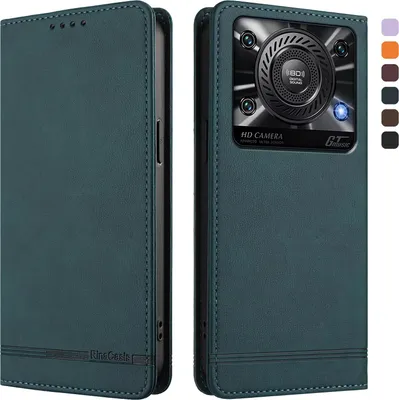 Obrázek produktu pro Pouzdro pro Oukitel C60, retroPolyuretankožené flip pouzdro s stojánkem a přihrádkami na karty Zelený