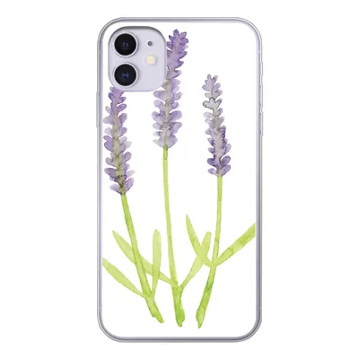 Produktbild von MuchoWow® Handyhülle Schutzhülle Hülle für iPhone 11 Lavendel - Aquarell - Pflanzen Silikon Softcase Handy Hülle - Handytasche