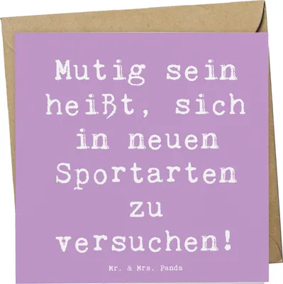 Produktbild von Mr. & Mrs. Panda Grußkarte Spruch Neue Sportart versuchen - Lavendeltraum - Geschenk, Klappkarte, sportliche Ziele, Surfen, Zuversicht, Vertrauem, doppelkarte, Trost
