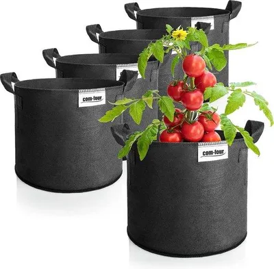 Obrázok produktu pre COM-FOUR® 5x výsadbový vak 20 l na zemiaky - vedro na paradajky s držadlami - výsadbový vak - kvetináč na paradajky - vak na ochranu rastlín