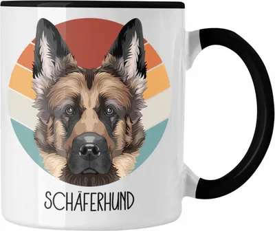 Produktbild von Trendation - Schäferhund Besitzer Tasse Geschenk Lustiger Spruch Geschenkidee Schäferhund Mama Papa (Schwarz)