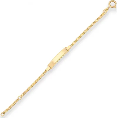 2-4mm-Id-Armband-Panzerkette-Schildband-aus-585-Gelbgold-14cm