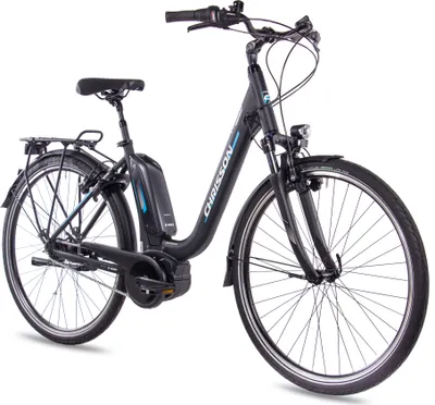 Produktbild von 28 Zoll E-Citybike Damenrad CHRISSON E-CASSIOPEA 7 Gang Shimano Nexus schwarz matt BOSCH Active Line Powerpack 400