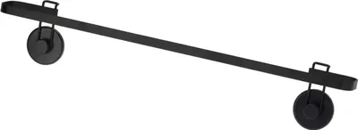 Produktbild von Schwarzer Handtuchhalter aus Metall mit Saugnäpfen 60x8,5x11 cm