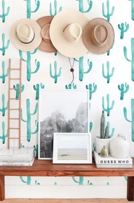Produktbild von Coloray Fototapete 104x70 cm Latextapete Magicstick - Cactus Roll Cacti Floral