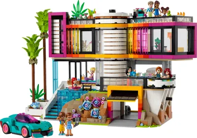 Produktbild von LEGO Friends Andrea moderne Villa, baubares viergeschossiges Spielzeughaus mit 11 Figuren, Bauset für Mädchen und Jungen, Geschenkidee für Jugendliche, Puppenhaus, Spielzeug ab 14 Jahren 42639
