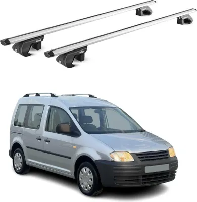Produktbild von Dachträger Grundtäger für VW Caddy 2004-2020 3-5 tür 90kg Alu Silber 2 tlg ABE