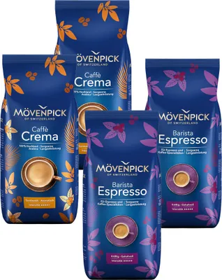 Produktbild von Mövenpick Kaffee-Set ESPRESSO & CREMA, 4x1000g Bohnen
