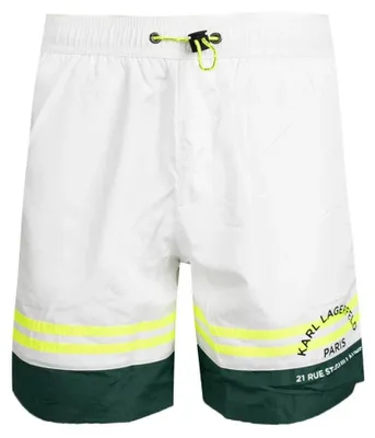 Imagen del producto de Karl Lagerfeld - Pantalones de baño para hombre, modelo NA533 (talla L) (blanco/verde)