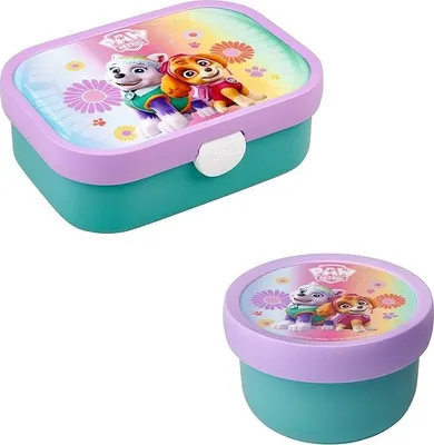 Produktbild von Mepal | Kinder Obst- und Bento Box | Campus meets Fruits | Spülmaschinenfest & BPA-frei | 300 & 750 ml | Mit Fächern, Gabel & Clip-Verschluss | Perfekt für Snacks & Mahlzeiten | Paw Patrol Girls