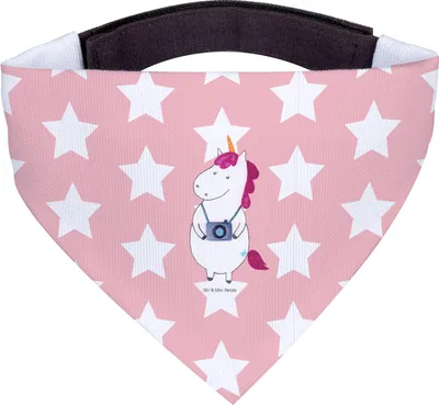 Produktbild von Mr. & Mrs. Panda Halstuch Hund Einhorn Fotograf - Rot Pastell - Geschenk, Schal, Hundehalstuch, Für Hunde, Tuch, Unicorn, Kamera, Urlaub, Weltenbummler, Fotografie