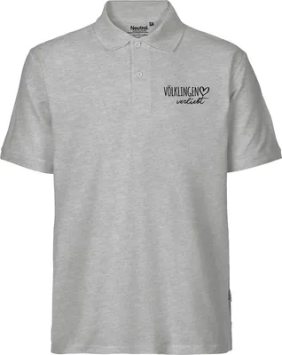 Produktbild von Huuraa Herren Polo Shirt Völklingen verliebt XXL Sport Grey Bio Baumwolle Fairtrade Poloshirt Geschenkidee