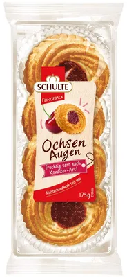 Zdjęcie produktu dla Schulte Konditor Ochsenaugen duży z persipanem opakowanie 175g